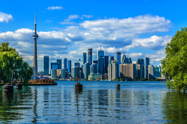 Beautiful skyline over Lake Ontario, Toronto, Canada